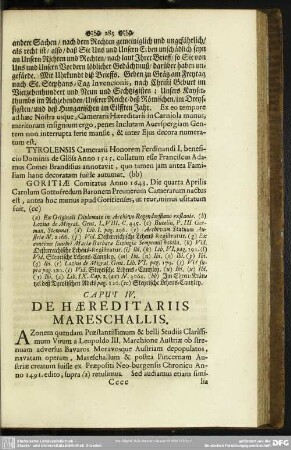 Caput IV. De Haereditariis Mareschallis