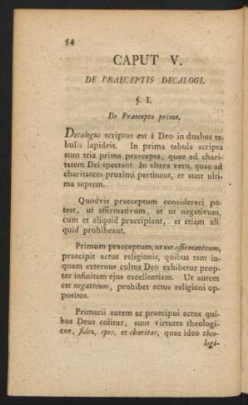 Caput V. De Praeceptis Decalogi
