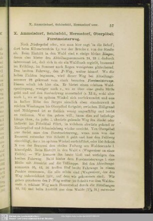 X. Ammelsdorf, Schönfeld, Hermsdorf, Oberpöbel; Forstmeisterweg