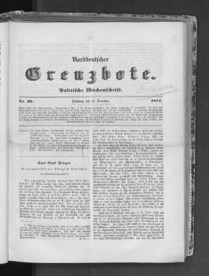 No. 30. Hamburg, den 15. December. 1861.