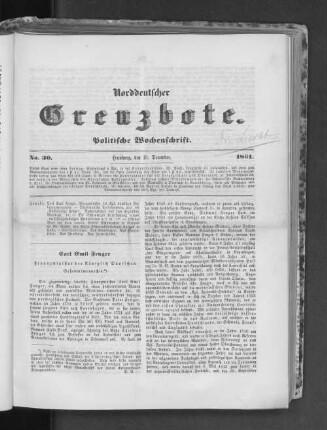 No. 30. Hamburg, den 15. December. 1861.