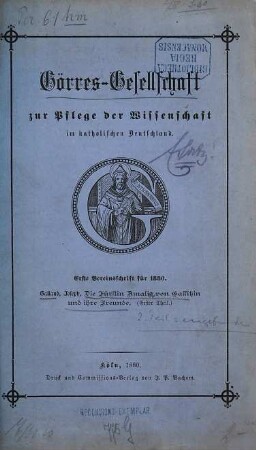 Die Fürstin Amalie von Gallitzin und ihre Freunde, 1