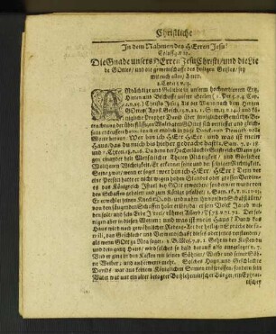 Christliche Anzugs-Predigt.