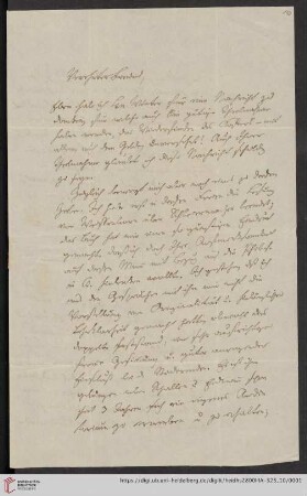 Korrespondenz August Tholuck / Carl Ullmann: Brief von August Tholuck an Carl Ullmann