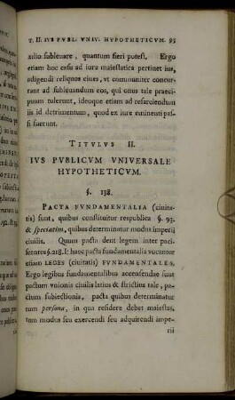 Titulus II. Ius Publicum Universale Hypotheticum.