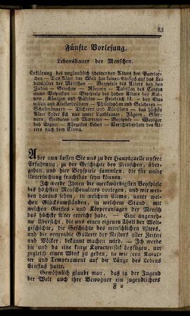 Fünfte Vorlesung. Lebensdauer der Menschen.