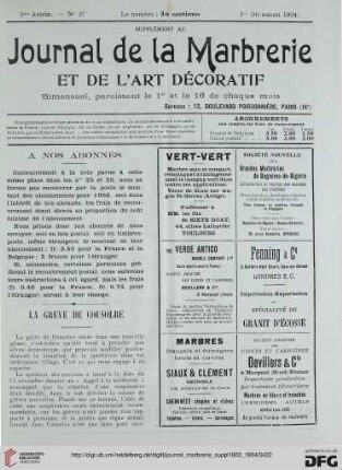 No. 27 (1er Decembre 1904)