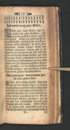 Aufmunterung zum Gebet. [u. a.]