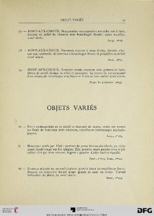 Objets variés (Nr. 80-86)