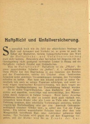 Haftpflicht und Unfallversicherung