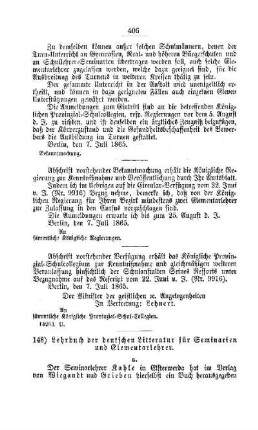 Lehrbuch der deutschen Litteratur für Seminarien und Elementarlehrer : [IV. Seminarien, Bildung der Lehrer und deren persönliche Verhältnisse]