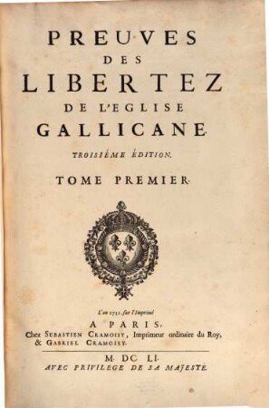 Preuves des libertez de l'église gallicane, 1