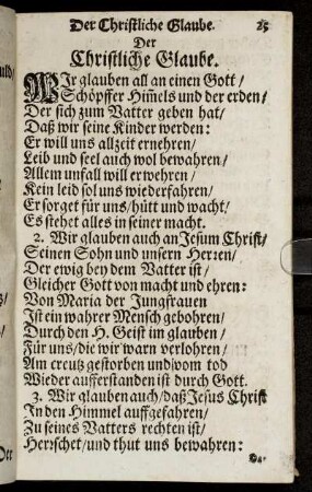 Der Christliche Glaube.