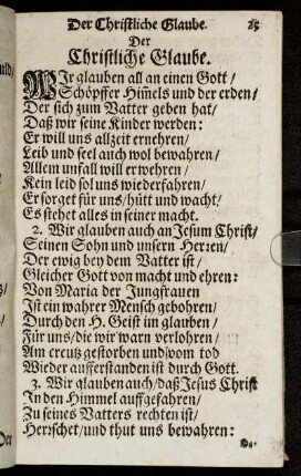 Der Christliche Glaube.