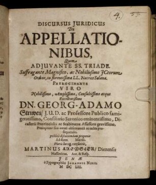 Discursus Iuridicus De Appellationibus