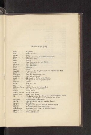 Wörterverzeichnis.