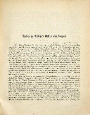 Studien zu Schleyers Weltsprache Volapük