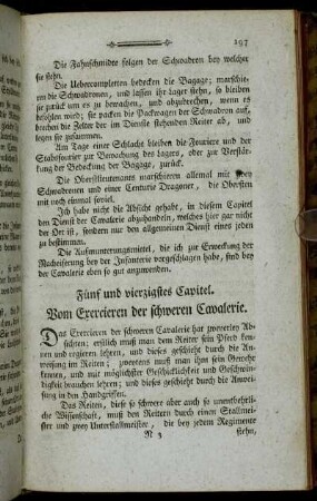 Fünf und vierzigstes Capitel. Vom Exercieren der schweren Cavalerie.