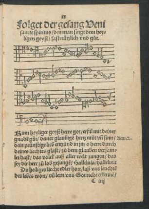Folget der gesang Veni sancte spiritus ...