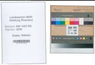 Entnazifizierung Wilhelm Goeke , geb. 31.01.1903 (Landessekretaer)