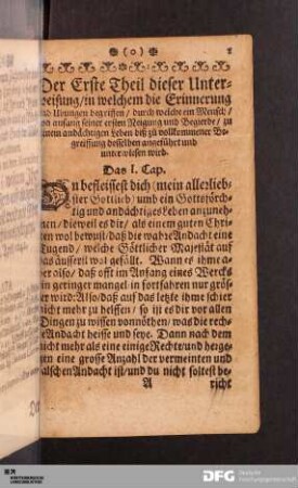 Der Erste Theil dieser Unterweisung