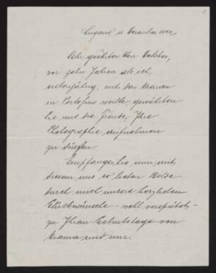 Brief von Edwin Arnold an Gerhart Hauptmann