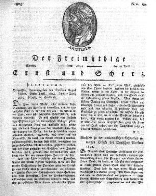 Nro. 80, Montag, den 22. April 1805