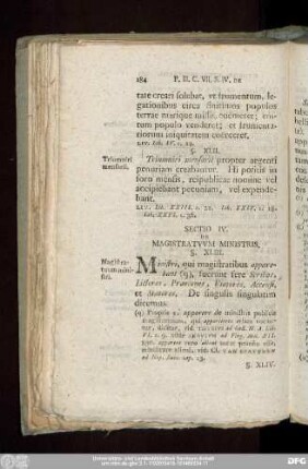 Sectio IV. De Magistratuum Ministris.