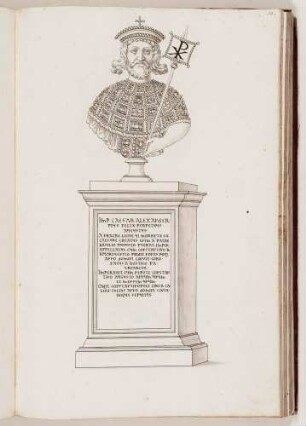 Bildnisbüste des byzantinischen Kaisers Alexander, in: Series continuata omnium Imperatorum [...], Bd. 3, Bl. 51