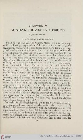Chapter V: Minoan or Aegean Period