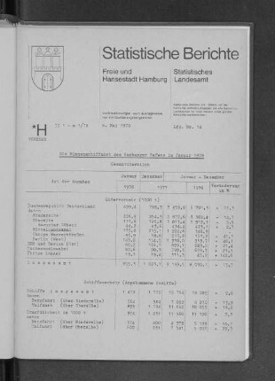 Die Binnenschiffahrt des Hamburger Hafens im Januar 1978 : Lfd. Nr. 14