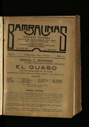 El guaso : boceto dramático en un acto