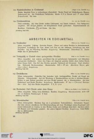 Arbeiten in Edelmetall (Nr. 155-218)