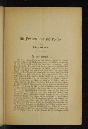 1. Es war einmal ....