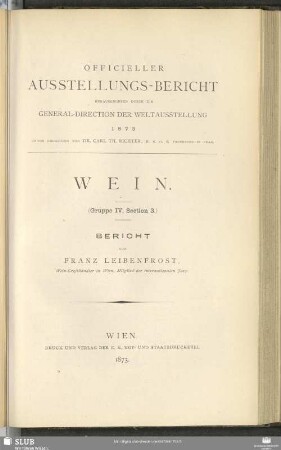 Gruppe 4, Sect. 3: Wein : Bericht