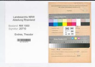 Entnazifizierung Theodor Endres, geb. 07.01.1893 (Angest.)