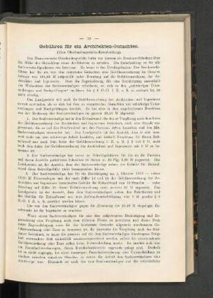 Gebühren für ein Architekten-Gutachten
