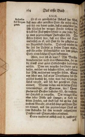 XXIX. Andenken des Vergangenen.