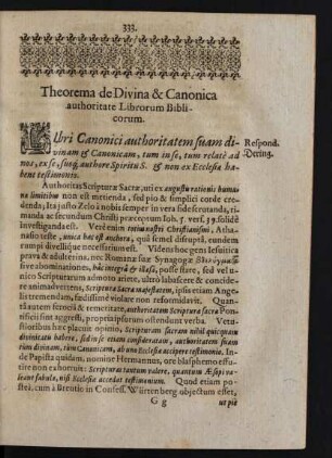 Theorema de Divina & Canonica authoritate Librorum Biblicorum.