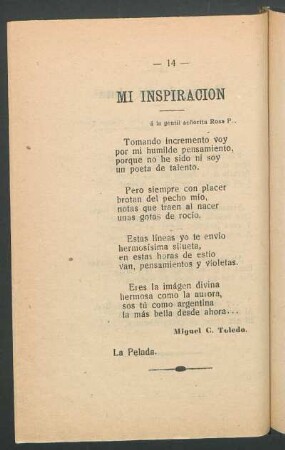 Mi inspiración : á la gentil señorita Rosa P..