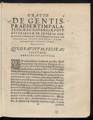 Quod Faustum, Felix Ac Salutare, Christo Sit Auspice: