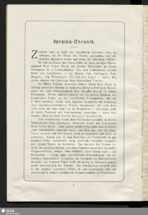 Vereins-Chronik