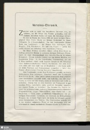 Vereins-Chronik
