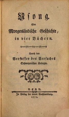 Usong : Eine Morgenländische Geschichte, in vier Büchern