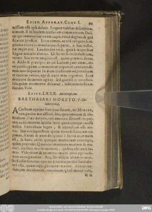 Epist. LXXX. Antverpiam. Balthasari Moreto, V. Celeberrimo.