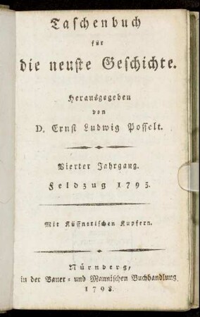 Vierter Jahrgang. Feldzug 1795.