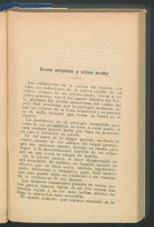 Cómo empieza y cómo acaba