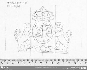 W-Dl-650 Wappen Kursachsen + Löwen / "IGK"