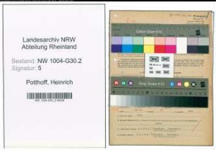 Entnazifizierung Heinrich Potthoff , geb. 02.10.1887 (Betriebsleiter)