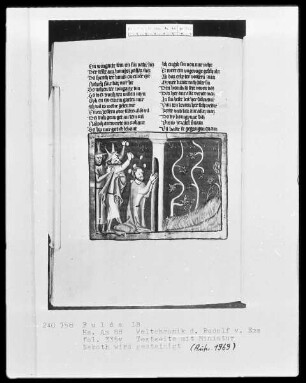 Rudolf von Ems, Weltchronik — Naboth wird gesteinigt, Folio 335verso